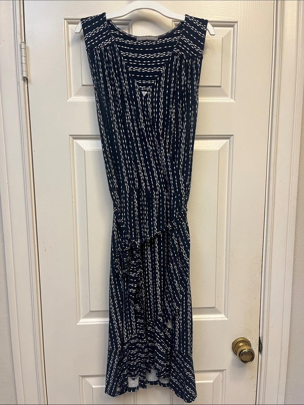 Navy Patterned Women's Midi Skirt